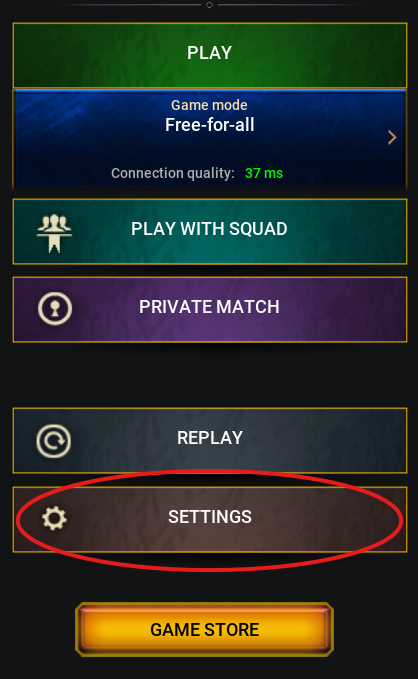 Open Settings Menu